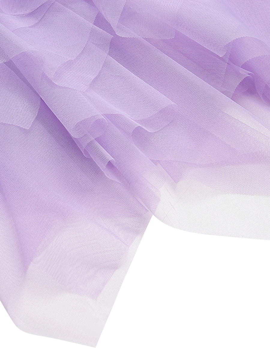Women Tutu Tulle Skirt Elegant High Waist Mesh Tiered Layered Half Skirt Female Prom Party Midi Skirt for Summer Fairycore Y2K