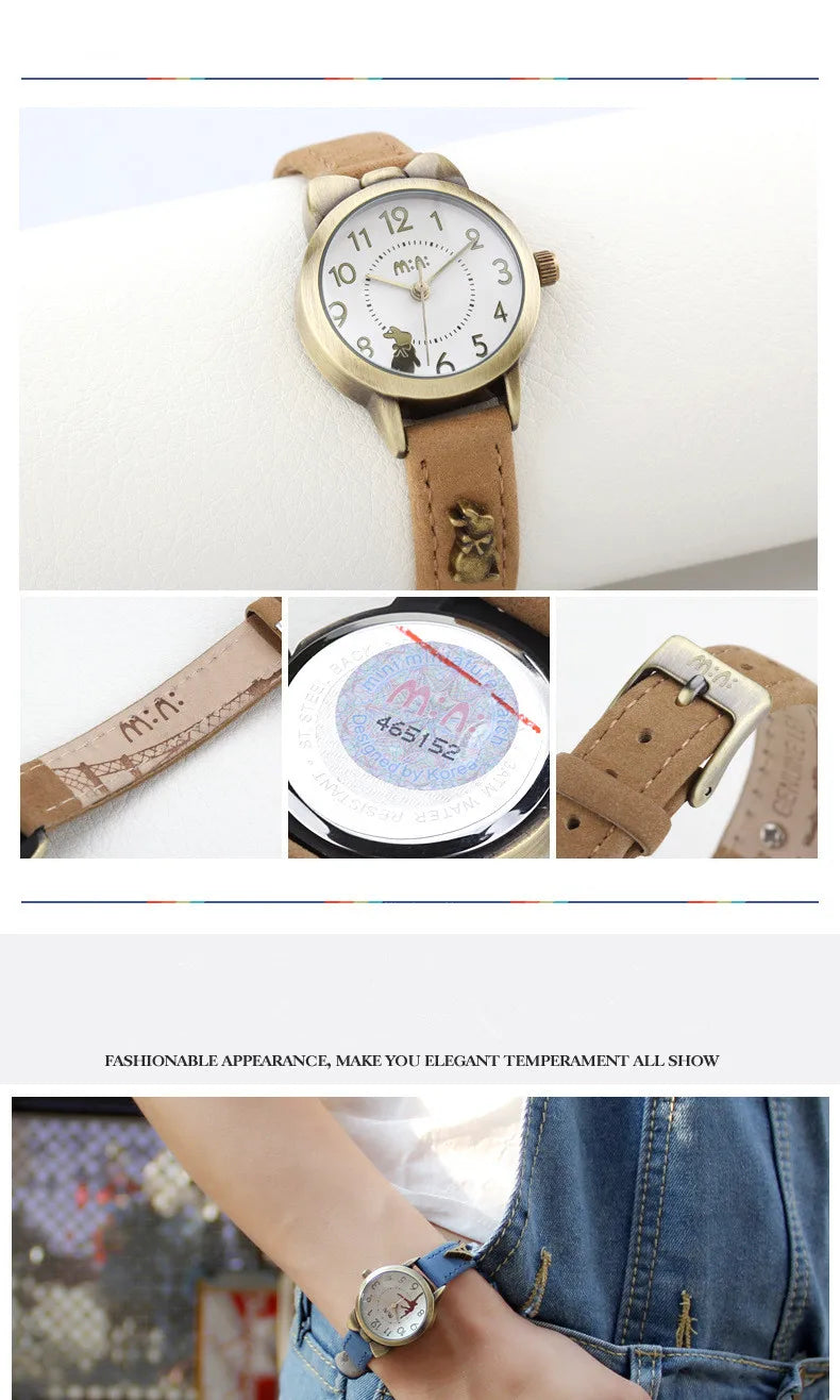 Montre M:N: Brand Fashion Watch Ladies Luxury Hand-made 3D Cat Girl Gift Quartz Wristwatch Waterproof for Women 2025 Reloj Mujer