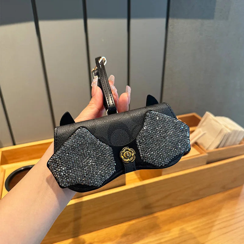 Diamonds cute glasses clip ins fashion sunglasses bag portable sunglasses case protective cover bag bag hanging jewelry