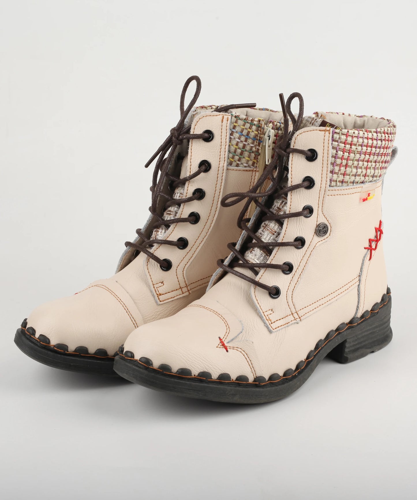 Genuine Leather Patchwork Ankle Boots