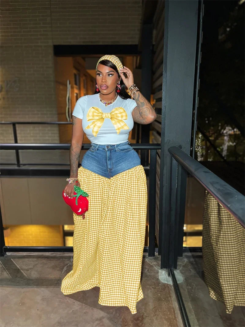 Streetwear Casual 2 Pieces Set for Woman Clothing Summer Short Sleeve T-shirt Top and Oversized Wide Leg Pants Matching Sets