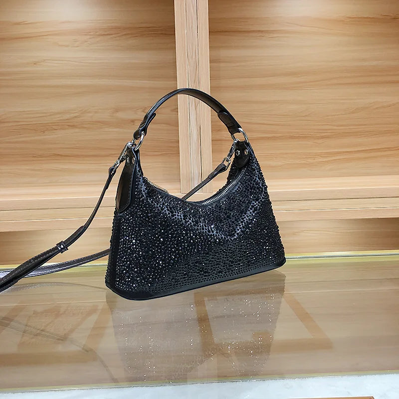 Large Capacity Rhinestone Evening Handbag for Women