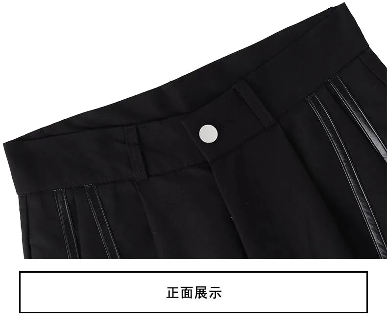 Women's Black Gothic Urban Pants Baggy Oversize Suits Long Pants Harajuku Japanese 2000s Style Y2k Emo Vintage Trousers Clothes
