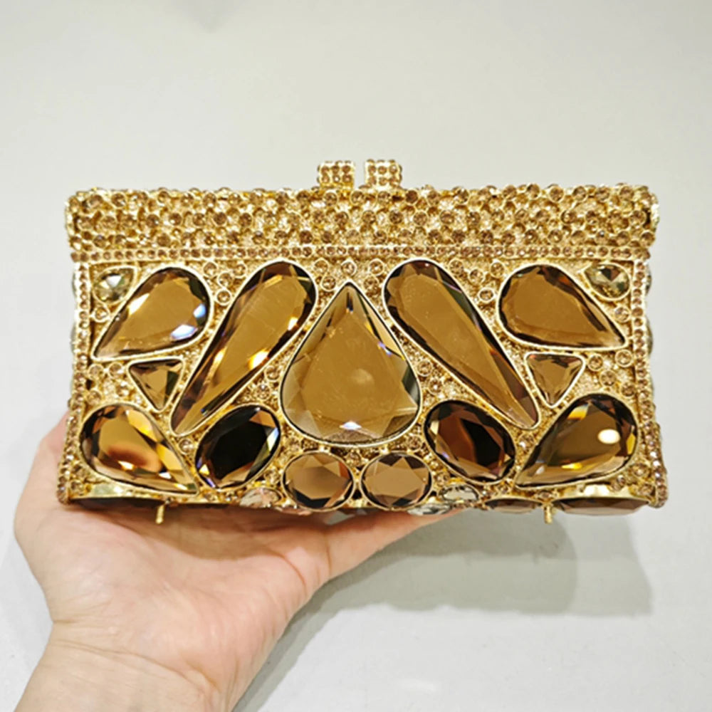 New Large Rhinestone Evening Bag Crystal Dinner Bag WHTUOHENG Diamond Clutch Women's Bag Luxury Formal Party Bags And Handbags