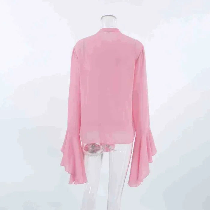 Elegant Blouses Women Fashion Sexy Hot Girl Ruffle Long Sleeve Shirt New Style Temperament Cardigan Top Y2k 2025 Summer New
