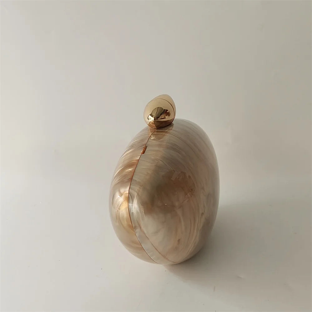 Shell Brand Pearl Brown Marble Acrylic Box Clutches Evening Bag Wedding Party Female Mini Purse Evening Female Bridal Handbag