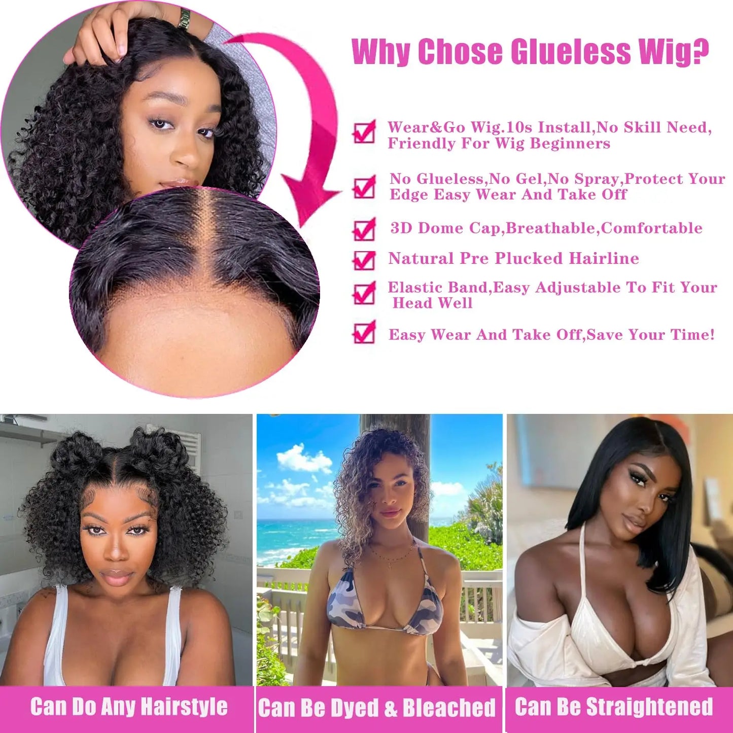 100% Curly Human Hair Glueless Wigs 13x6 Hd Lace Front Wig Jerry Burmese Curly Closure Frontal Short Bob Ready to Wear And Go