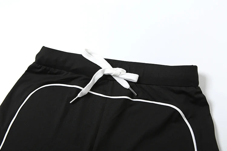 Weird Puss Summer Women Casual 2 Piece Set Tracksuit Zip Patchwork Shorts Sleeve Crop Tops+Shorts Stretch Sporty Outfits
