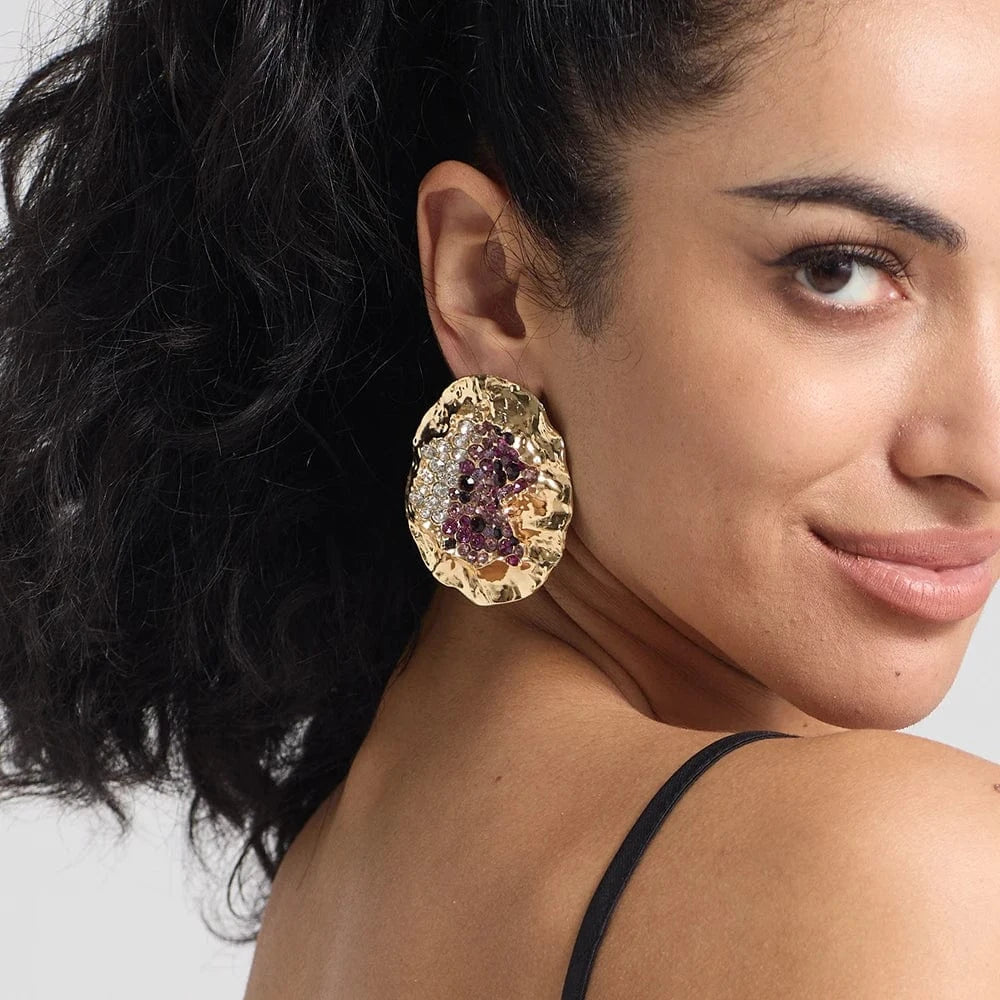 Statement Metal Earrings Trendy Drop Earrings Elegant Popular Earrings Female Accessories Wholesale