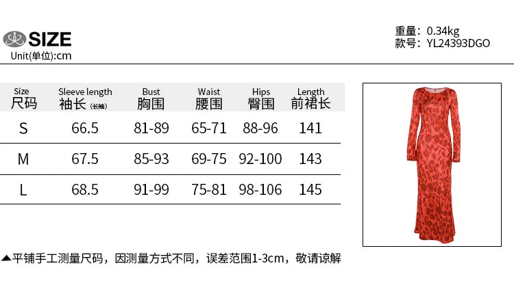 Temperament printed crewneck basic dress female fall style fashion elegant slim dress
