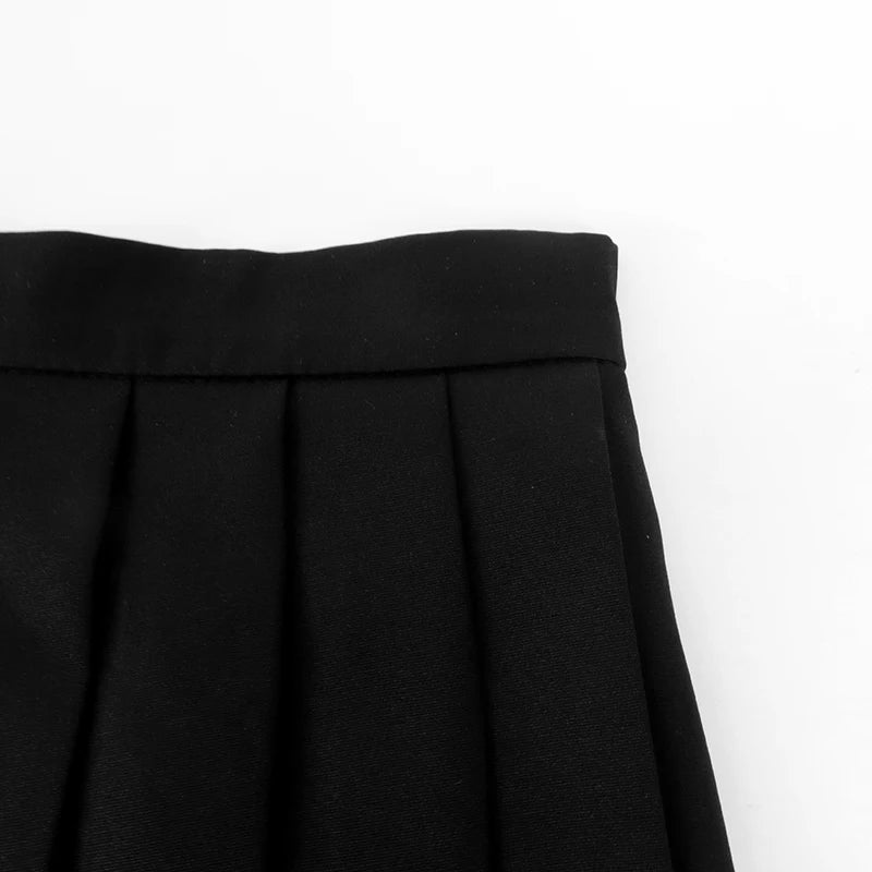Sexy Sweet Mini Skirt Women Summer New Streetwear Fashion Black Pleated Skirt Solid Casual Club Elegant Party Short Skirt Lady