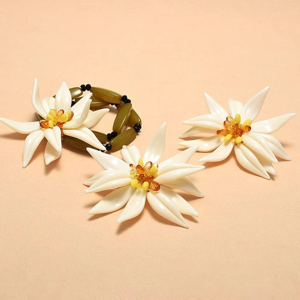 Large Flower Earrings Simple Elegant Earring Women's Jewelry Sets Wholesale Trendy Drop Earrings Accessories