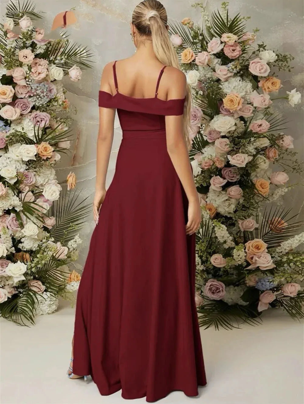 Off Shoulder Burnt Orange Evening Dresses Spaghetti-Straps Elegant A-Line Satin Floor Length плаття на випускний Customized