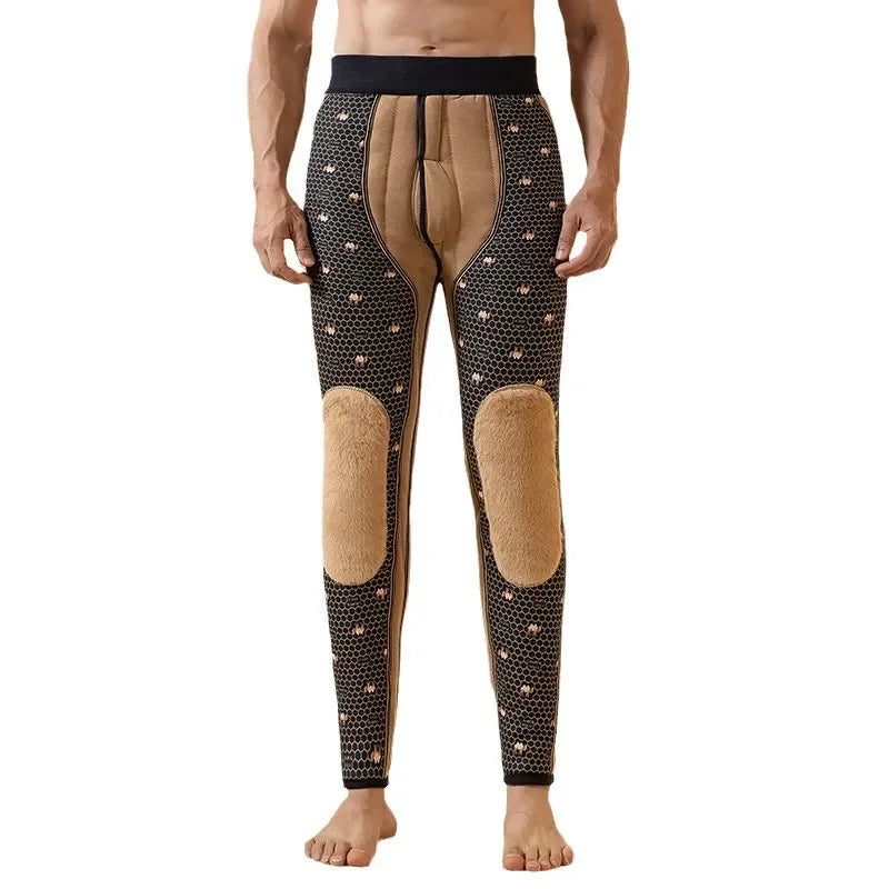 Thickened Fleece-Lined Warm Cotton Pants For Middle-Aged And Elderly High-Waisted Protective Knee Pants Winter Casual Pants