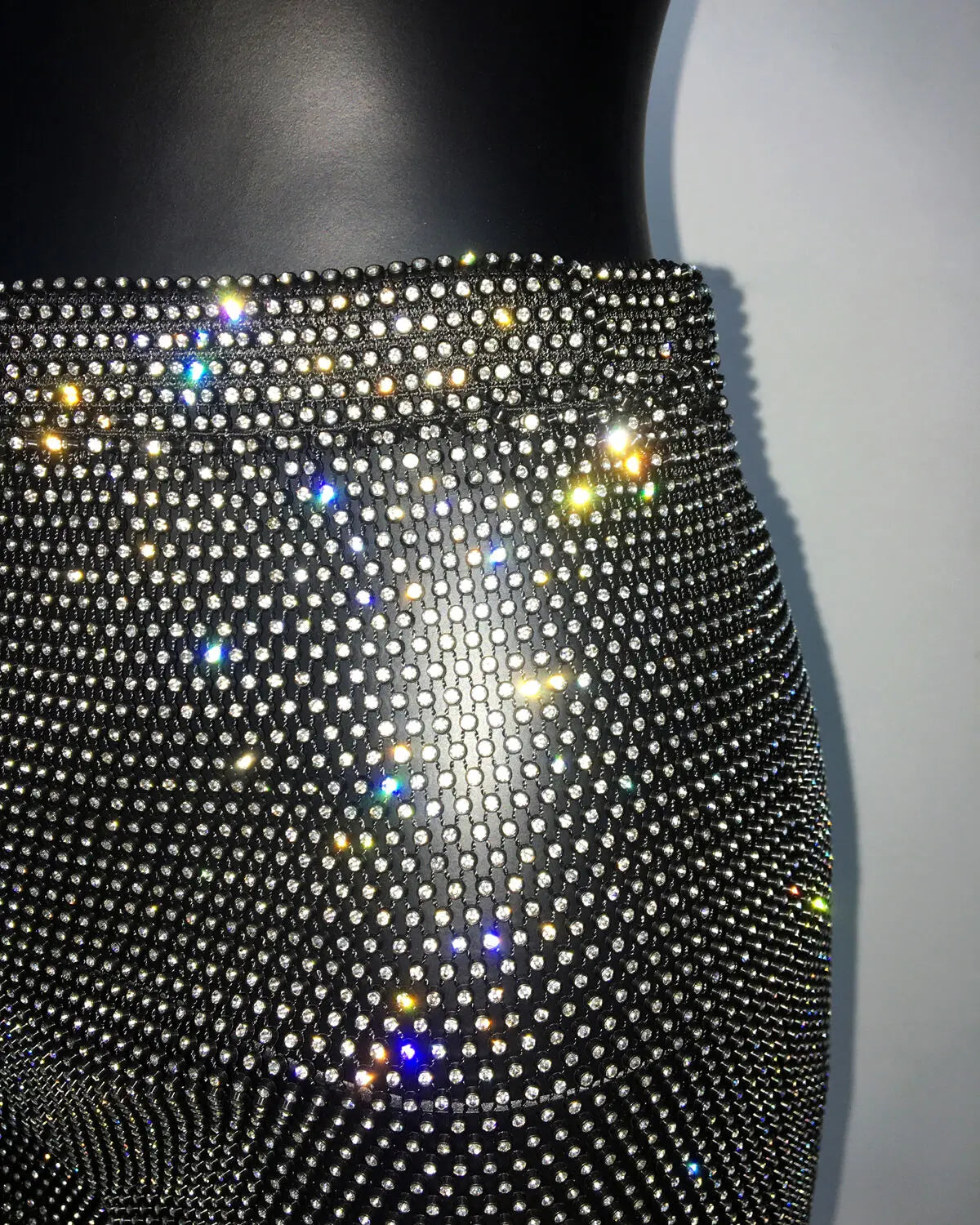Rhinestone Fishnet Mesh High Waisted Shorts for Women