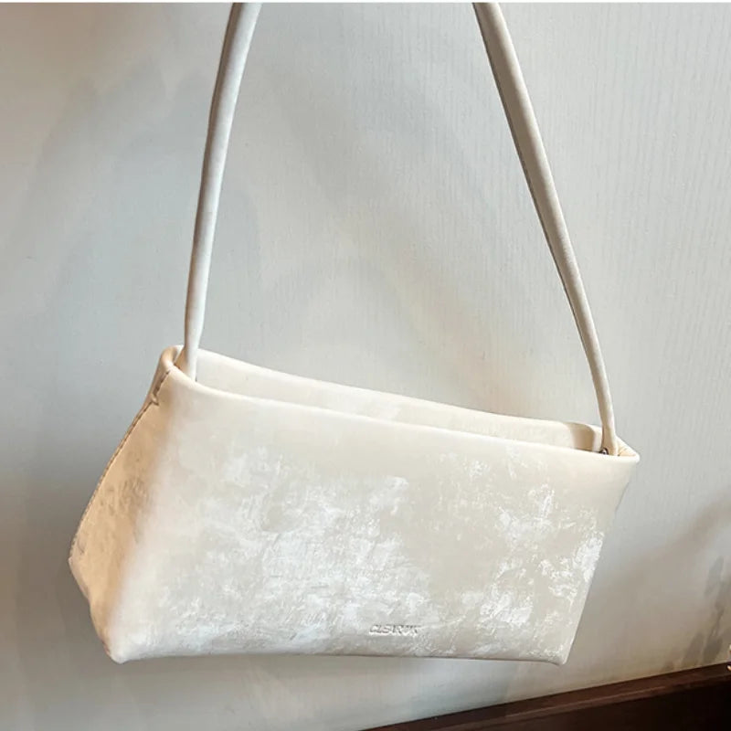 Retro Texture Design Underarm Bag Solid Color Simple Advanced Versatile Ladies Handbag Elegant Fashion Exquisite Shoulder Bag