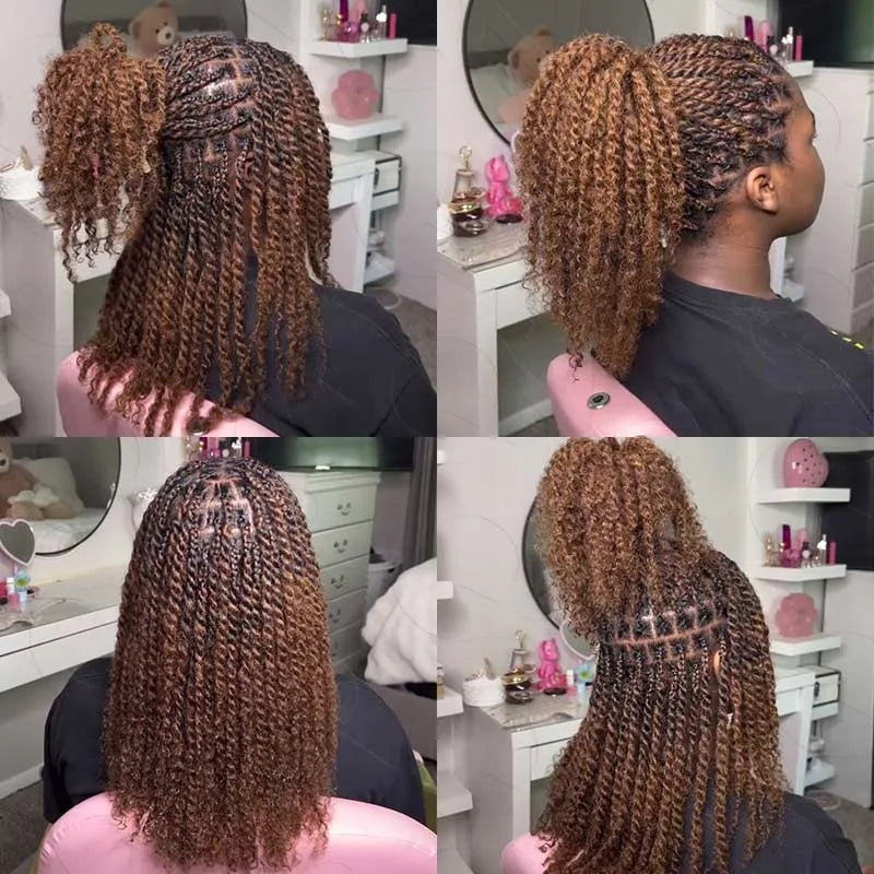 Black Pearl Top Peruvian Kinky Curly Mini Twist Hair 50G/pc QVR Afro Kinky Bulk Human Hair for Braiding 100% Remy Hair Bundles