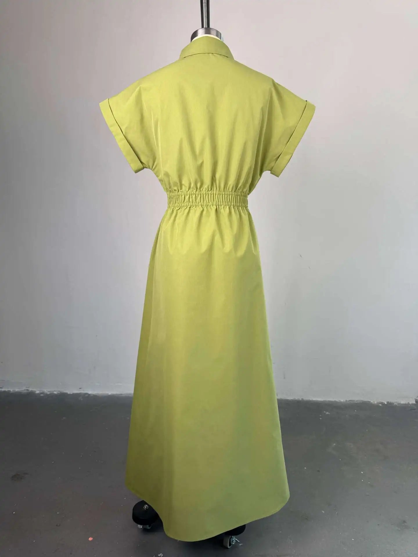 CM.YAYA Women Batwing Short Sleeve Single Breasted Long Maxi Dress 2025 Street Birthday Evening Sexy Party Dresses Vestidos