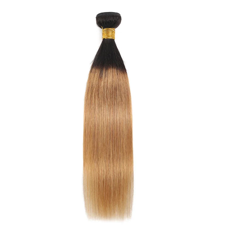 Straight Human Hair Bundles 12-26 Inch 100% Unprocessed Extensions Brazilian Virgin 1B/27Weave Hair For Women 100G/PC