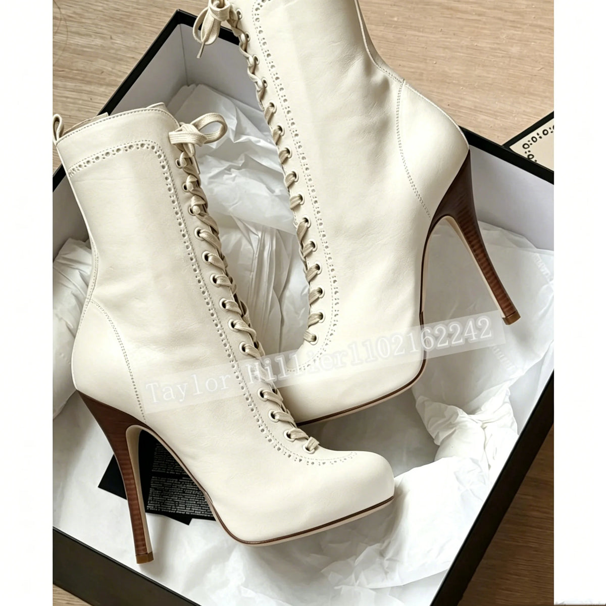 Retro Lace Up Platform Stiletto Ankle Boots for Women