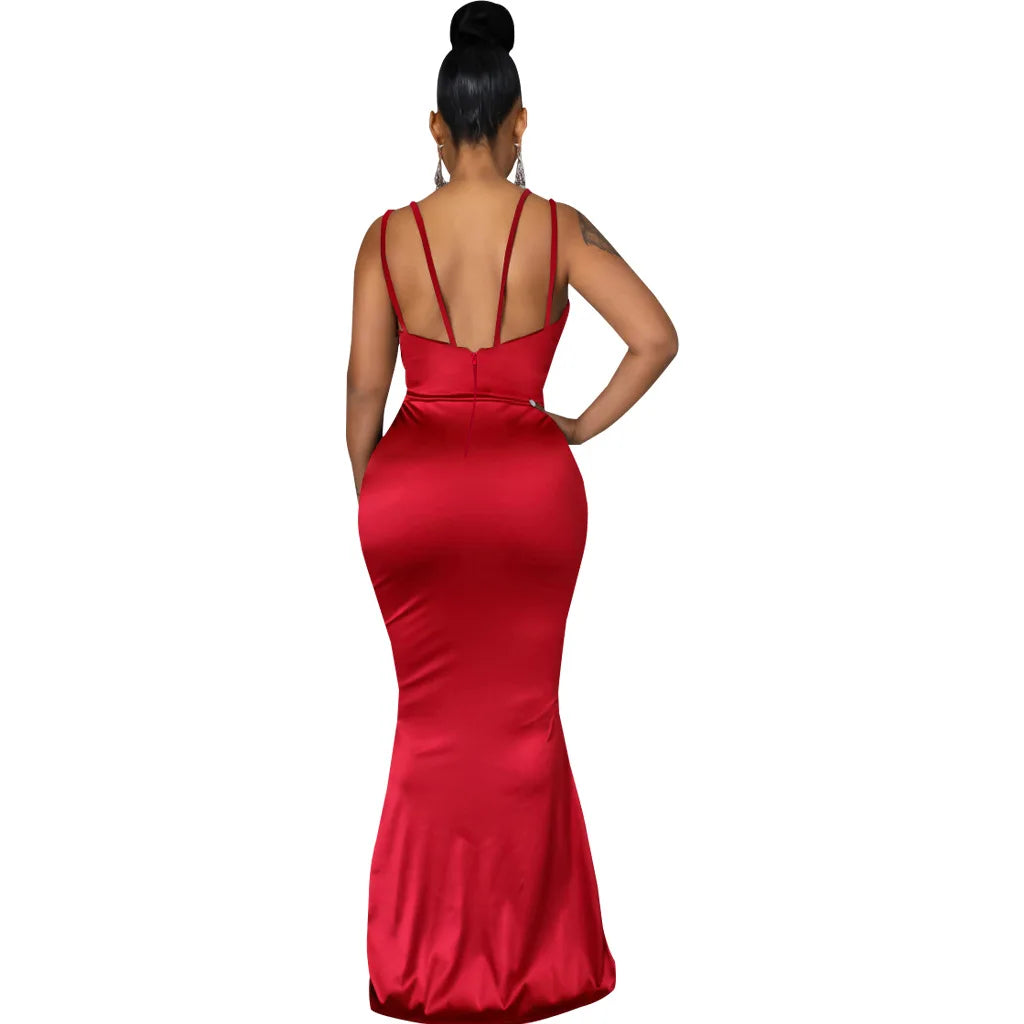 Sexy Fashion Deep V-Neck Dress Women's Dress JX5604