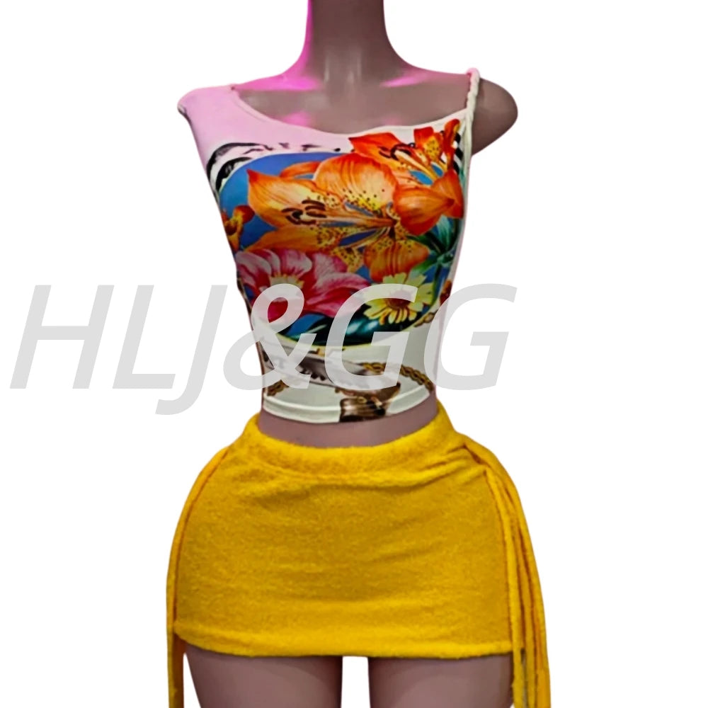 Pattern Print Tassel Detail Two Piece Set for Women
