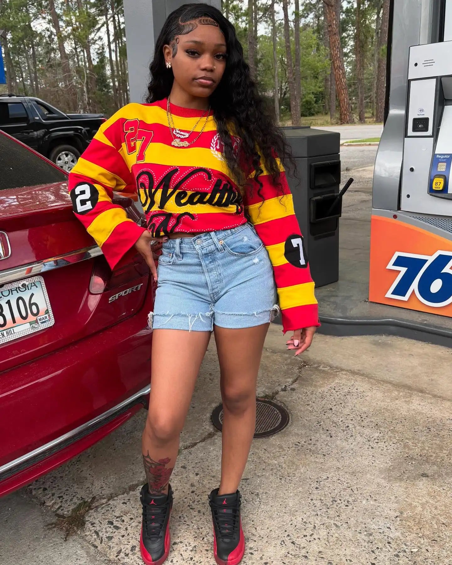 American Classic Letter Patchwork Stripe T Shrits Men Women Hip Hop Y2k Harajuku Street Long Sleeved TShirt Trend Oversized Tops