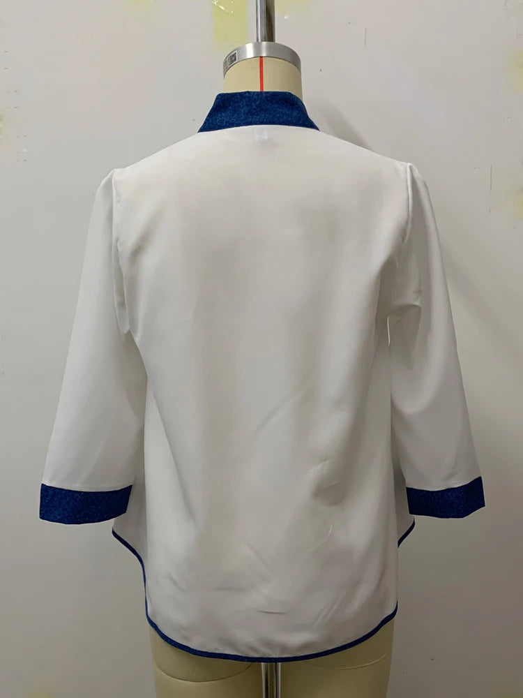 Beautyblue Pockets Shirts Women's High-Low Blouses 2025 New Summer Buttoned A-line Mock Neck Loose Casual Female T-shirts Tops
