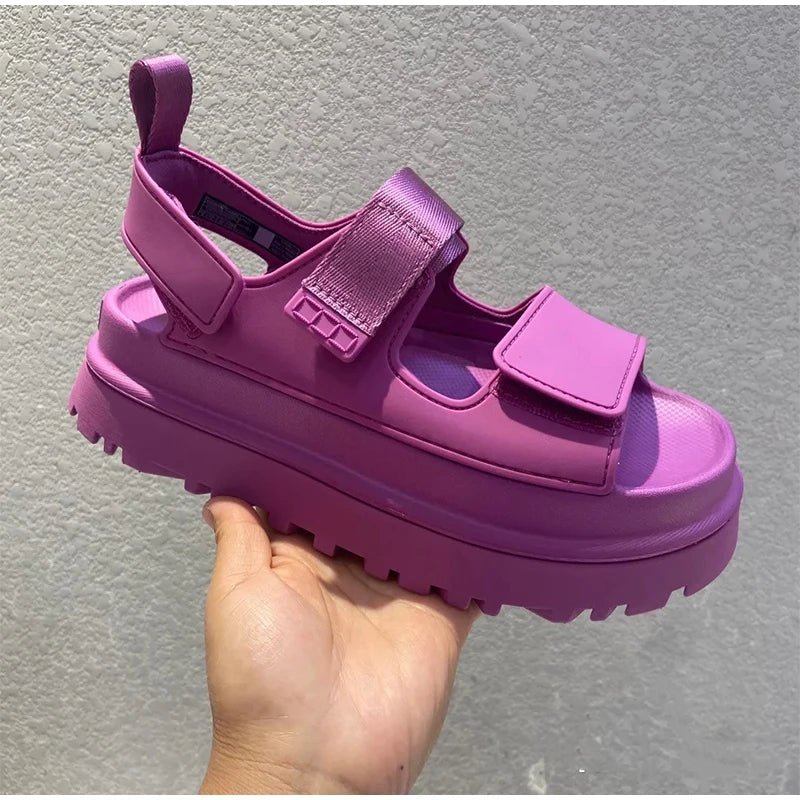 Brand Open Toe Thick-soled Sandals For Women Casual High Quality Fashion Comfort Thick-soled Shoes New Velcro Buckle Sandals