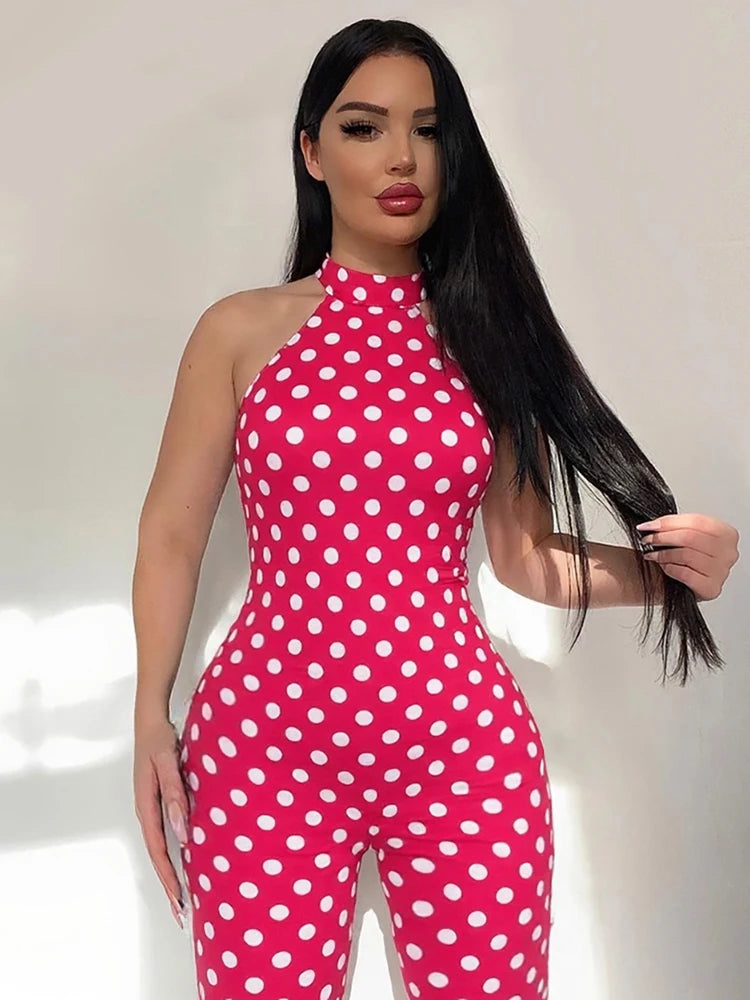 Weird Puss Sexy Print Halter Romper Women Bandage Summer Colorful Hipster Backless Activity Workout Fit Tight Stretch Playsuits