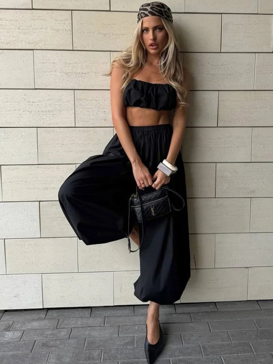 Bornladies Autumn Womens 100% Cotton Loose Lantern Style Wide Leg Pants Street Style Casual Lazy Pants Fashion Trousers