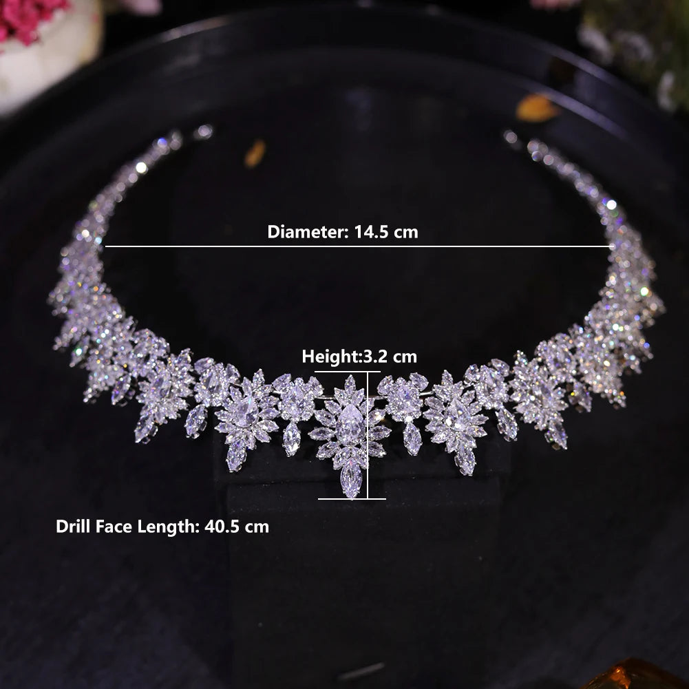 Exquisite Crystal Bridal Cathedral Tiara Crown For Women