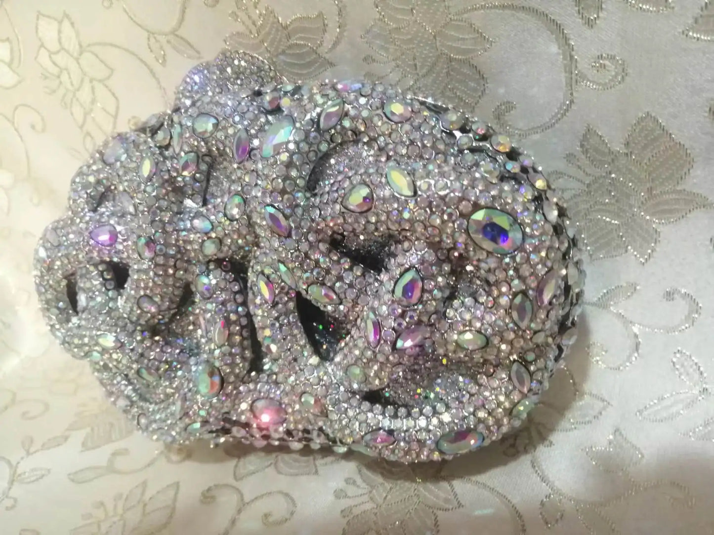Lady Hot pink/Green/Silver Rhinestone Bags Luxury Fashion Female Diamond Crystal Clutch Elegant Gold Metal Wedding Dinner Purses