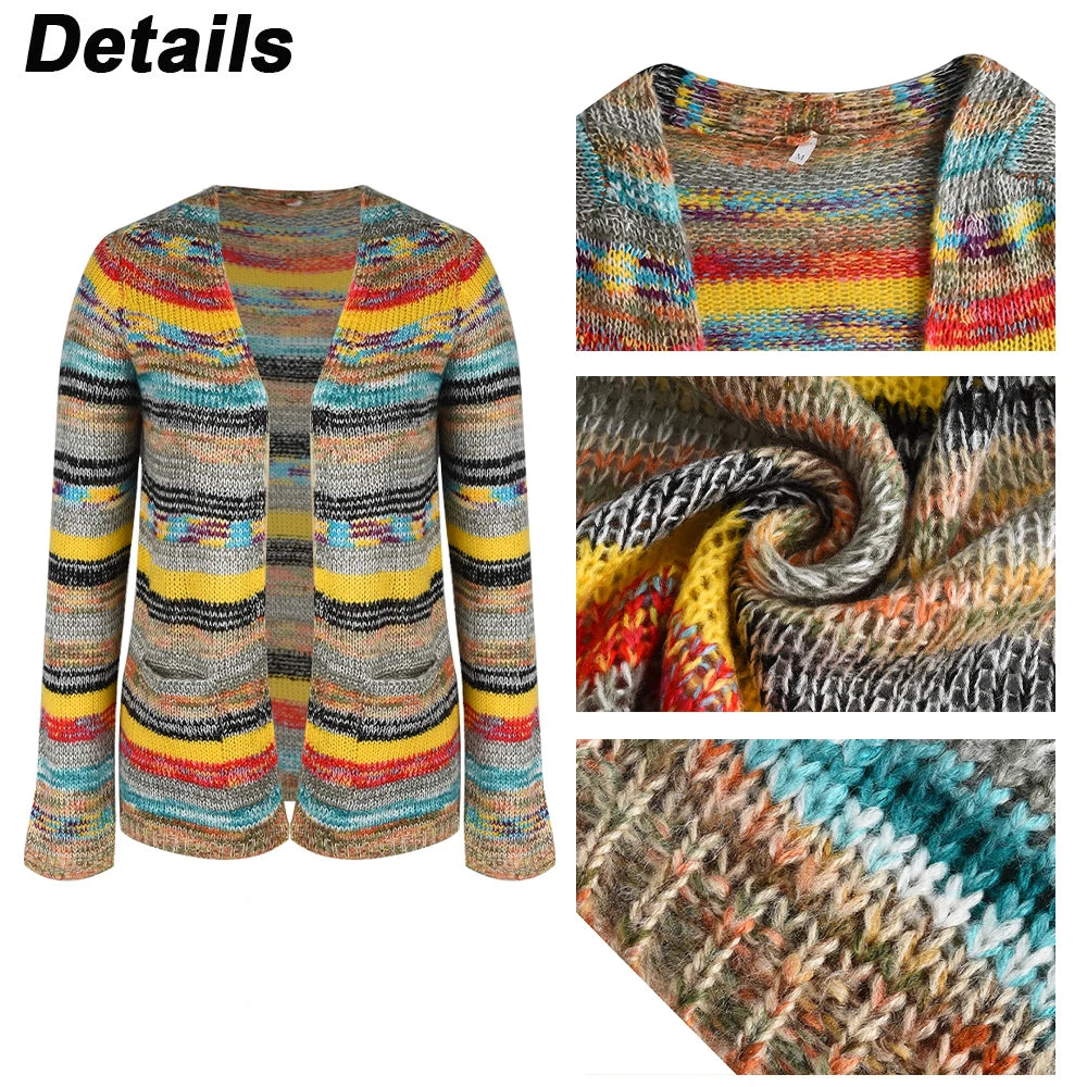 Sweater Knitted Cardigan Thin Loose Jacket For Women Casual Y2k Crop Clothes Elegant Female Clothing Fashion Top