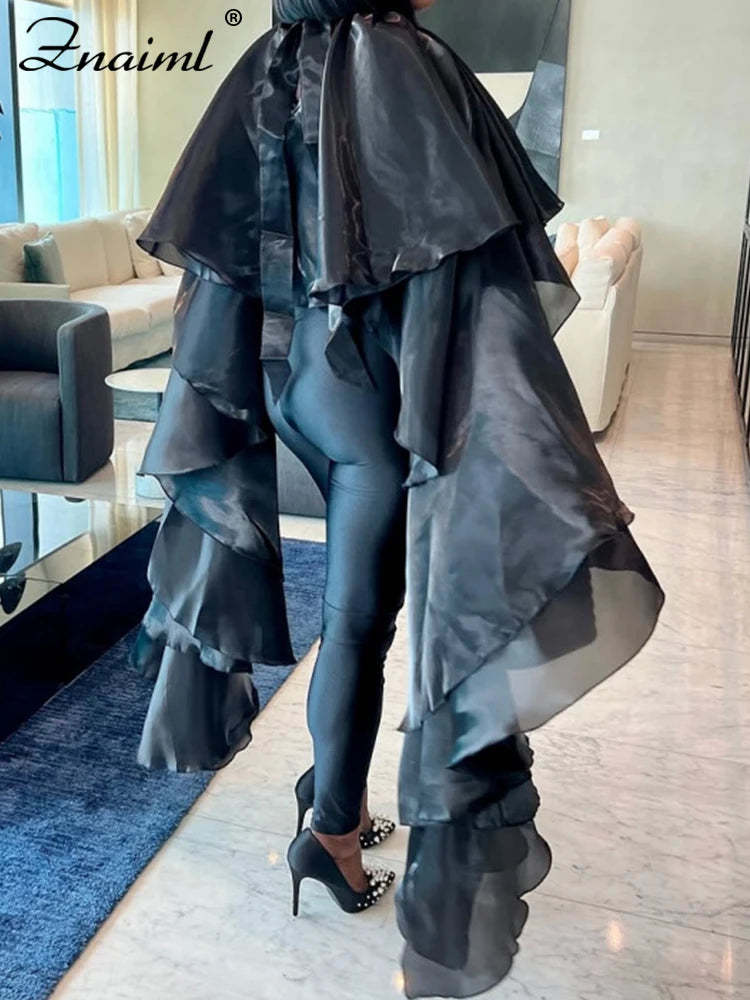 Znaiml Elegant Batwing Sleeve O-Neck Cloak Tops Women Spring Summer Dashiki Ladies Dubai Muslim Kaftan African Female Clothing
