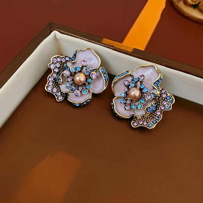 Vintage Pearl Necklace Earrings And Ring Set for Women