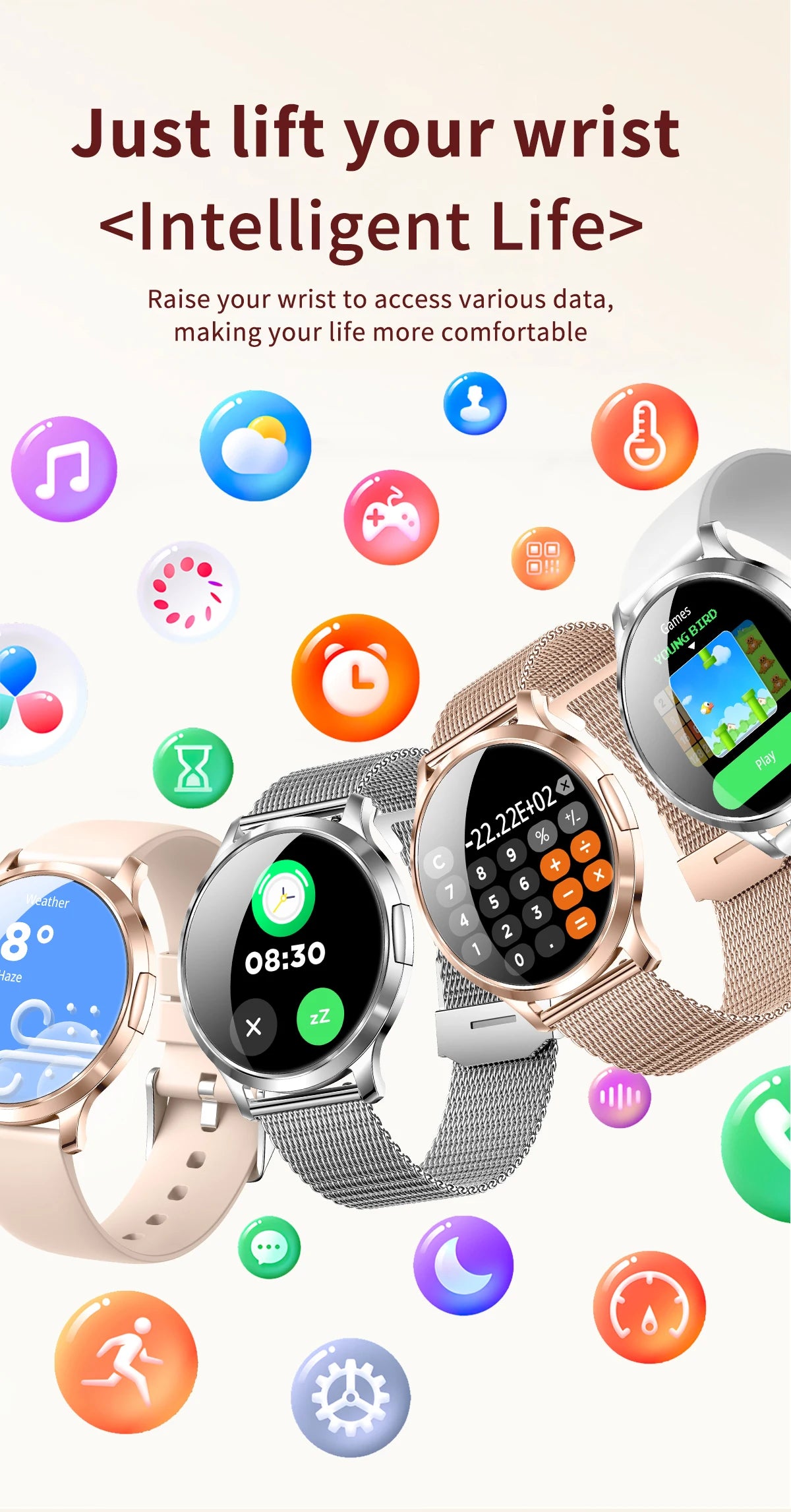 2025 New Smart Watch For Women 1.32"HD AMOLED Screen IP68 Waterproof Heart Rate Women Health Ladies Smartwatches For Android ios