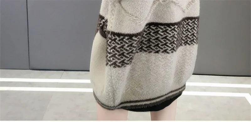 Mink Velvet Knitted Cardigan Jacket Women's 2022 New Loose Ladies Sweater Outerwear Spring And Autumn All-Match Button Jacket