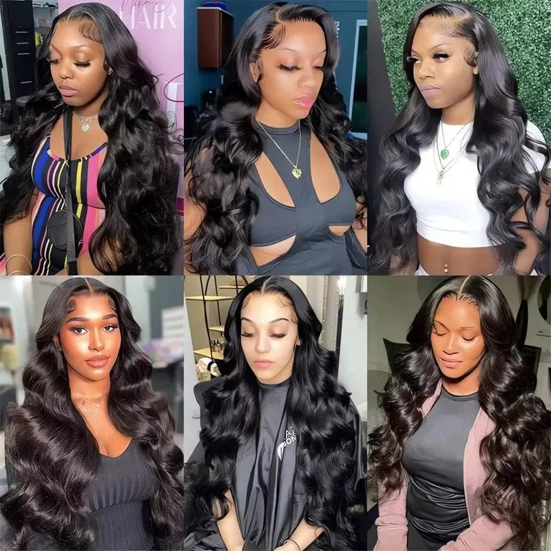 High Definition Transparent 34 Inch Body Wave Lace Front Wig for Women