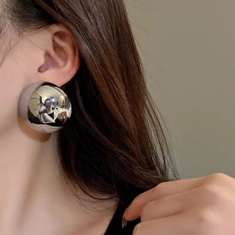 Metal Round Earrings Exaggerated Fashionable Style Geometric Jewelry Wholesale Girl