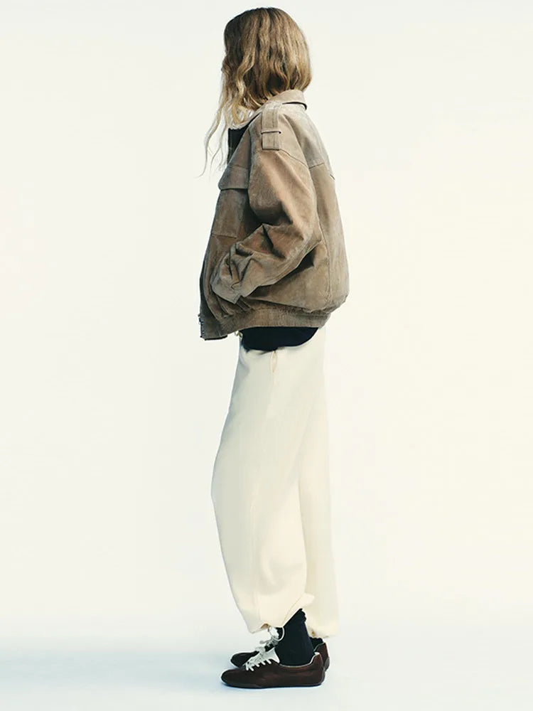 Women Round Neck Short Hoodie Pants Set Solid Color Casual Cozy Sportswear Set Top Trousers Two-piece Set Autumn New Streetwear