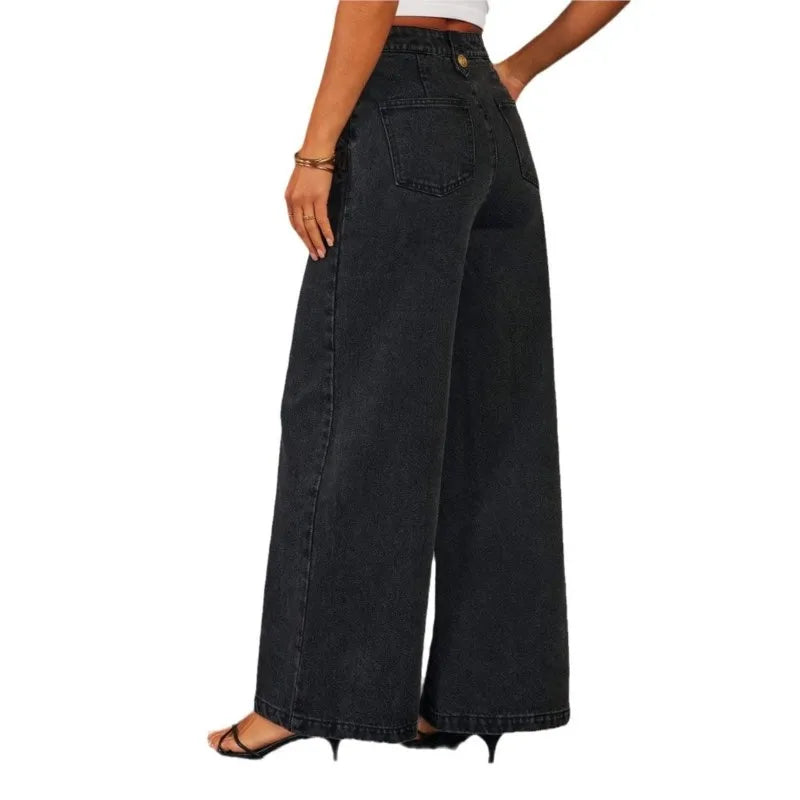Streetwear Denim 2 Piece Sets Women Outfit Summer Clothes Women 2025 Sleeveless Vest Top Wide Leg Pants Sets Jeans Two Piece Set