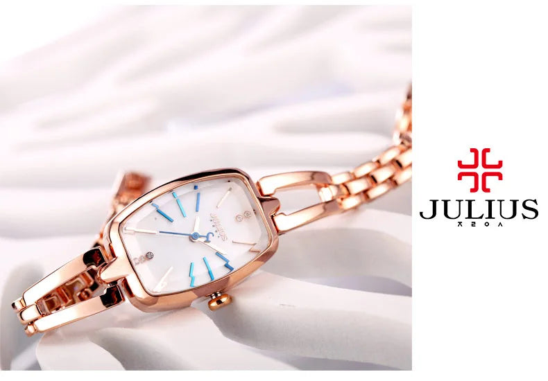 Top Julius Lady Women's Watch Mother-of-pearl Japan Quartz Fashion Hours Chain Lovely Business Girl Birthday Gift Box