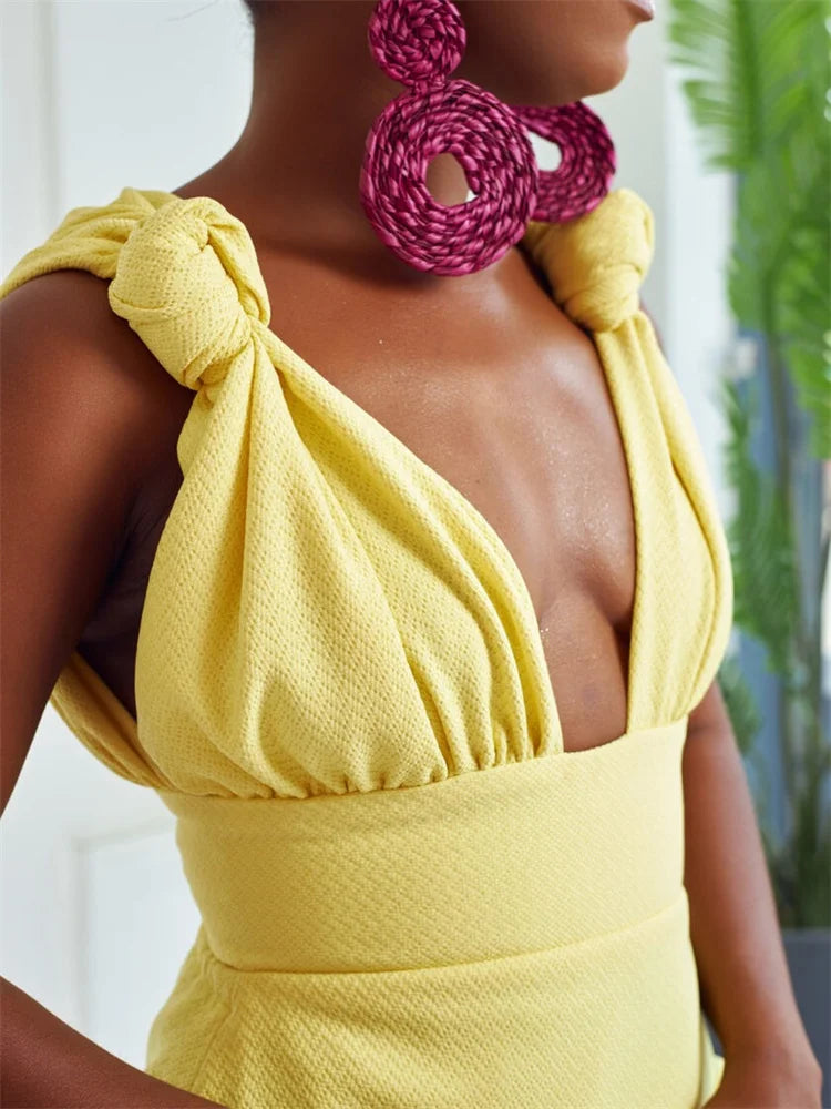 Wmstar Dresses for Women Sexy V Neck Elegant Solid Sleeveless New Summer Fashion Mini Dresses Women Wholesale Dropshipping 2024