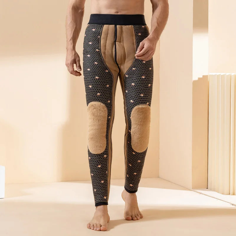 Thickened Fleece-Lined Warm Cotton Pants For Middle-Aged And Elderly High-Waisted Protective Knee Pants Winter Casual Pants