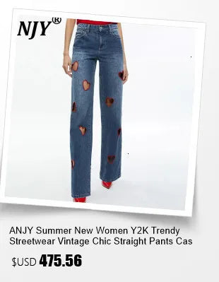 ANJY Autumn New Women's 2 Pieces Set Fashion Full Diamonds Short Sleeve Denim Shirt Elegant Fresh Straight Chic Ins Jeans A15818