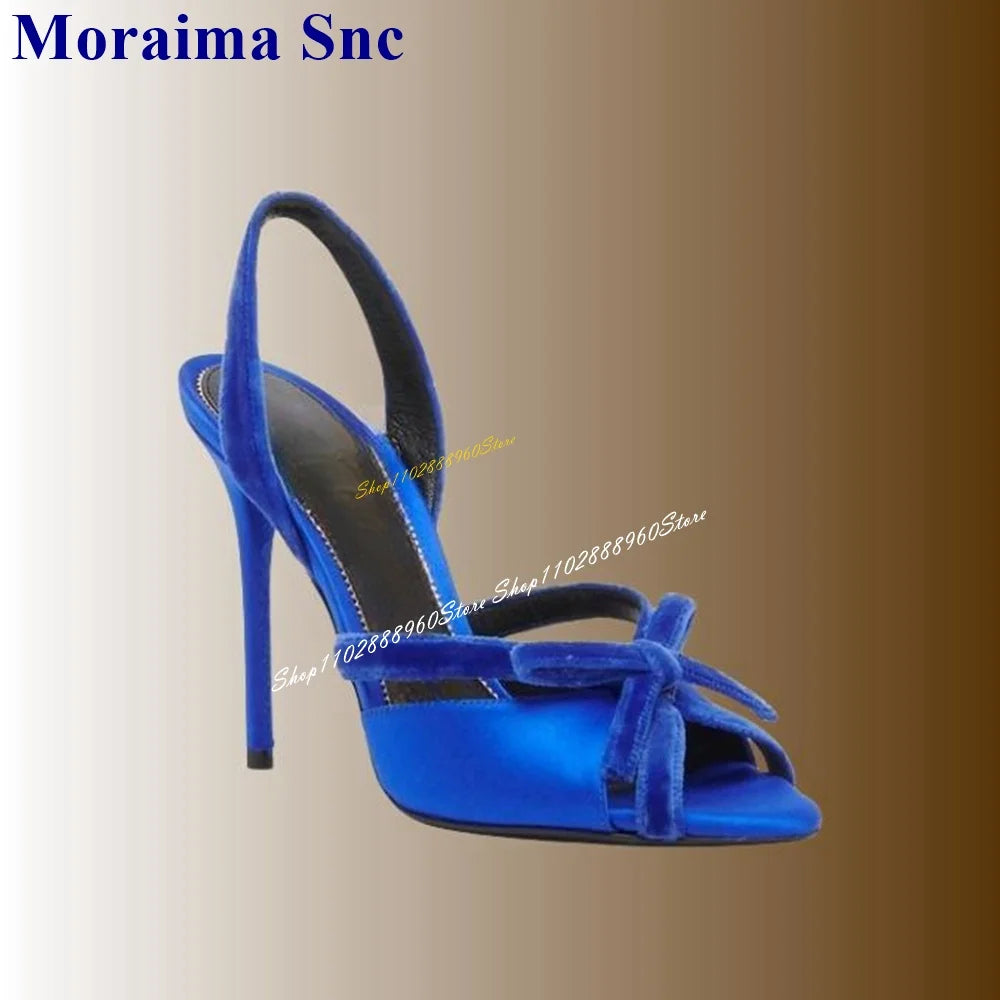 Rose Red Satin Peep Toe Slingback High Heel Sandals for Women