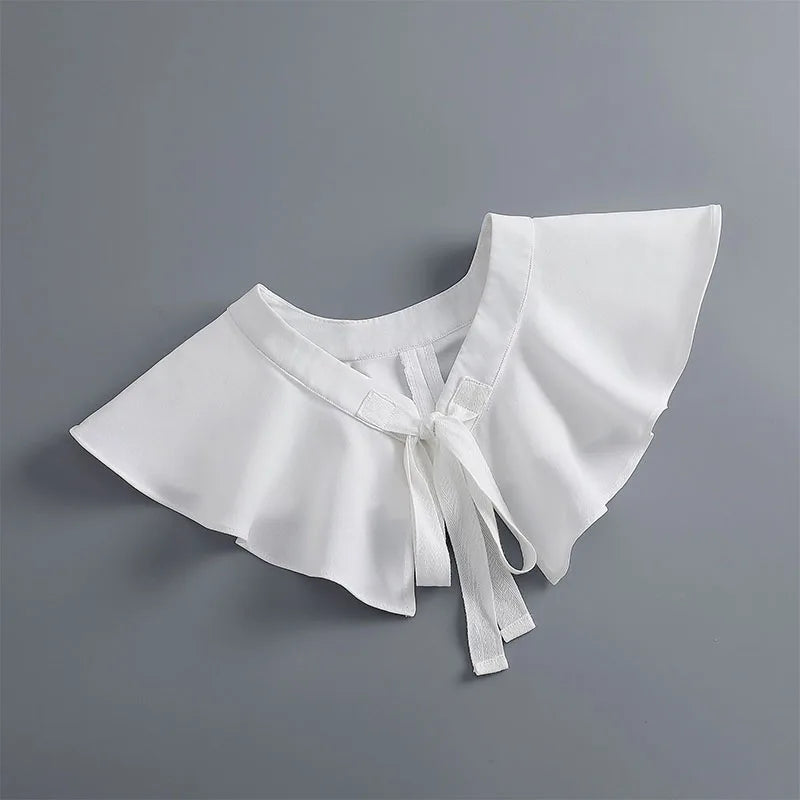 Removable Lace Doll Fake Collar Women Tie Ladies White Shawl Wrap Detachable Embroidered Lapel False Collar Clothes Accessory