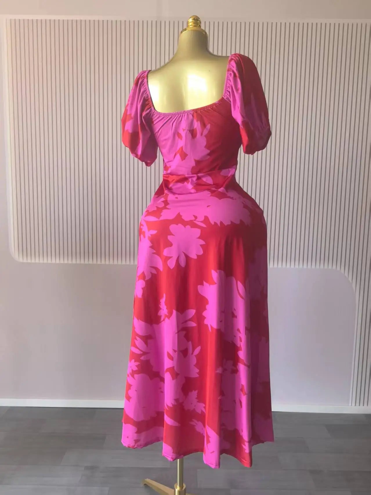 CM.YAYA Women Floral Printed Lantern Half Sleeve Tie Up Long Maxi Dress 2025 Birthday Evening Sexy club Party Dresses Vestidos