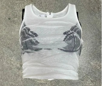Y2k E-girl Summer Sexy Star Print Street Fashion Vest Women's Lace Up Punk Round Neck Spicy Girl Vest Top